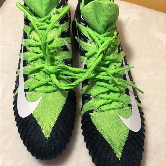 NIKE ALPHA MENACE PRO GREEN/NAVY CLEATS 15 NEW - Picture 7 of 9